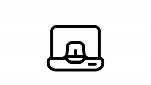 Minimalist Animated Laptop and Padlock Icon