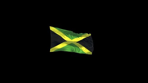 Realistic 3D Waving Jamaica Flag Loop Overlay