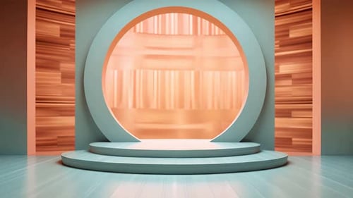Podium Futuristische Vitrine mit Plattform für Produktausstellungen. Leeres modernes Bühnendisplay