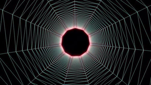 Abstract geometric tunnel background. Spider net background.