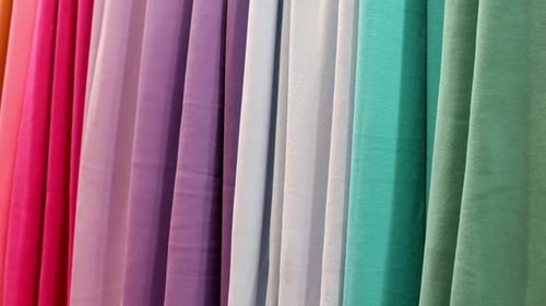Colorful Textured Fabric Samples Close Up