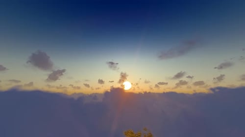 Sun Rises Over Sea Of Clouds