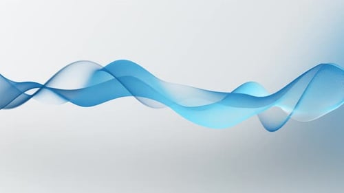 Onda azul sobre fondo blanco. Vector de forma lineal de líquido de agua. La cinta azul enrollada