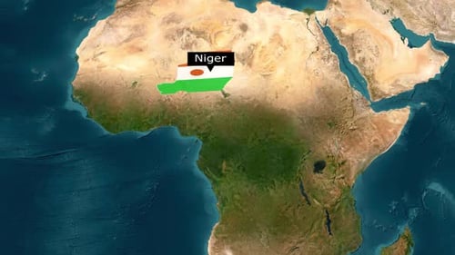 Country Map Highlight with Flag Reveal and Location Pin