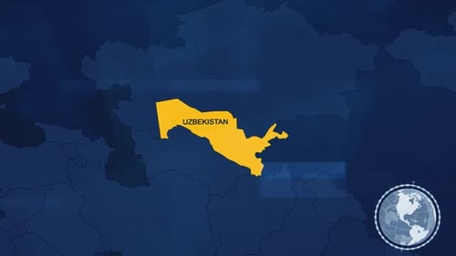 Uzbekistan Map With Effects