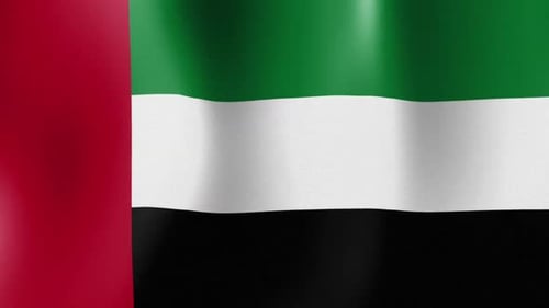United Arab Emirates Flag Waving Realistic Animation