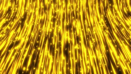 Dynamic Golden Glowing Particle Lines Abstract Background