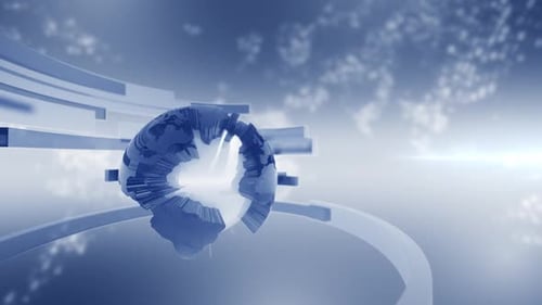 Dynamic Global News Opener with Futuristic Abstract Globe