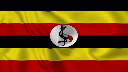 Waving Flag of Uganda Seamless Animation