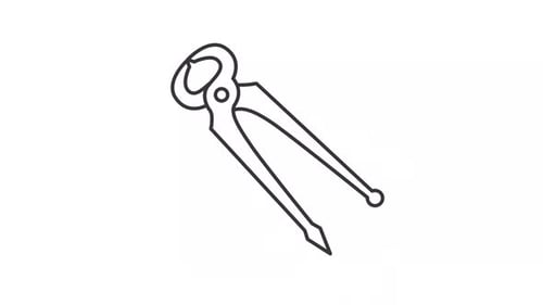 Minimalist Line Art Pincers Opening and Closing Animation