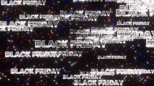 Shimmering Black Friday Text Background Loop