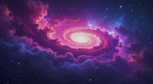 Abstract Space Galaxy Nebula Animation with Vibrant Colors