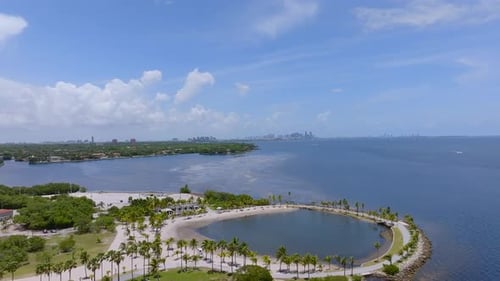 Aerial view of a lagoon in Coral Gables, United States.