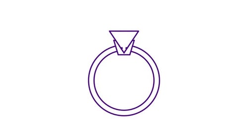 Minimalist Line Art Diamond Ring Drawing Animation