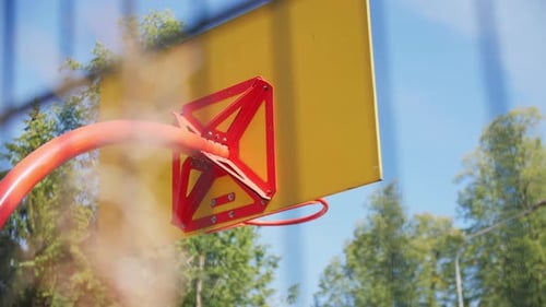 Basketball Shield with Rim on Summer Park Sports Ground
