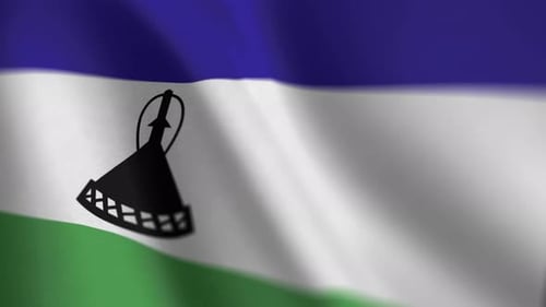 Lesotho Flag With Motion Graphics Animation