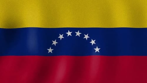 Waving Venezuela Flag with Fabric Texture Animation