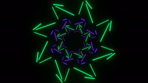 Purple And Turquoise Neon Movable Grid Lines Background Vj Loop In 4K
