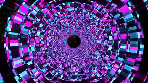 Cyan And Pink Kaleidoscope Tunnel Background Vj Loop In 4K