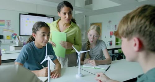 Children Learning About Wind Energy in Classroom