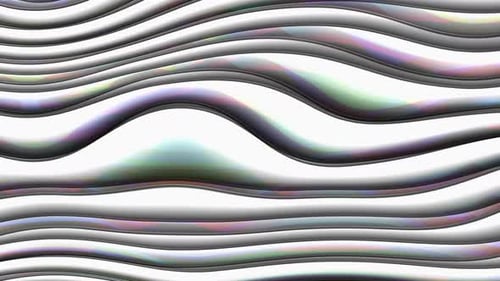 Fluid Abstract White and Silver Wavy Lines Animation