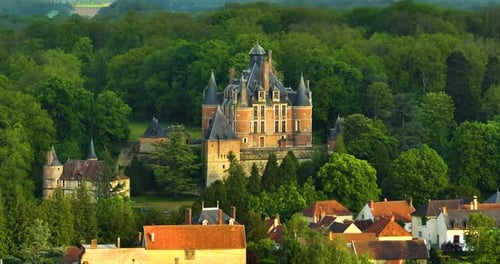 Aerial View Chateau of Montmort A Medieval Fortress That Became a Renaissance Castle Montmort is One