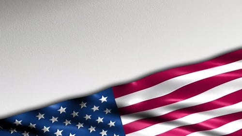 Waving american flag on white background