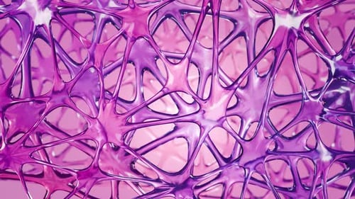 Abstract organic net animation. 3d render, realistic design, looped background. Biology, science