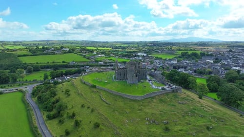 Ireland Epic Locations drone landscape early summer morning The Rock Of Cashel Tipperary ireland