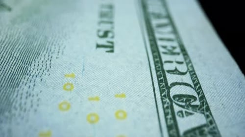 Rückseite Neuer Hundert-Dollar-Schein. Nahaufnahme von American Cash Money