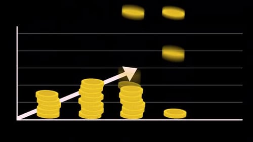 Stacks Of Gold Coins Growing Up Alpha