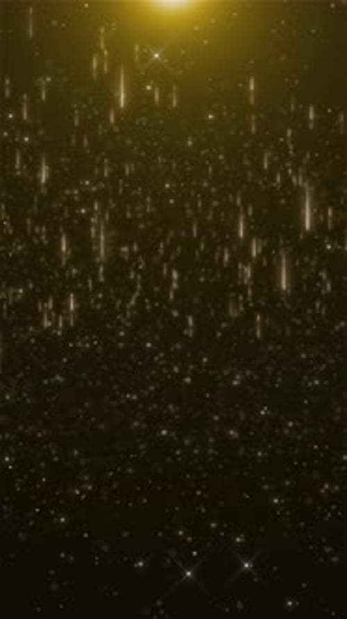 Golden light and particles rising, particles wave stage particles freely rising and floating, stage
