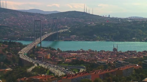 Aerial view of the Bosphorus Bridge