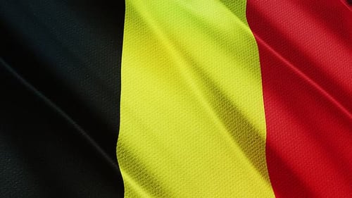 Belgium Flag Waving Loop Background Animation