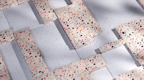 Animated Terrazzo Geometric Blocks Pattern Background