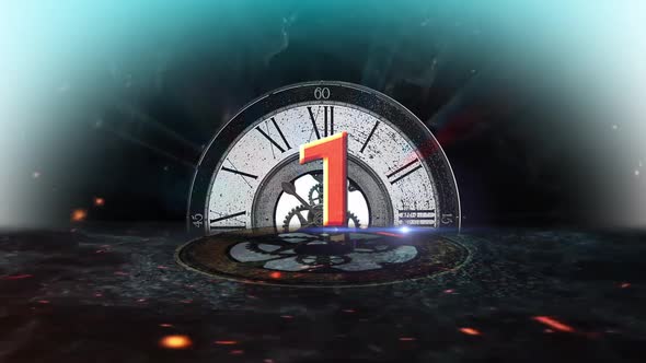 3D Cinematic Countdown with Antique Clock and Gears, Backgrounds Motion ...