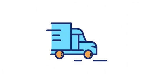 Animated Transport Color Icons Set