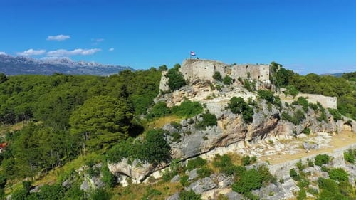 Novigrad Dalmatinski bay panoramic view, Dalmatia, Croatia. Novigrad Dalmatinski bay panoramic aeria