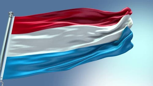 Realistic Waving Flag of Luxembourg Animation