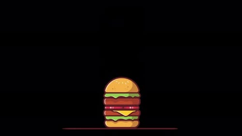 Fast-Food-Burger fällt auf Alpha Channel 4K