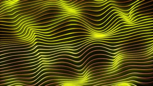 Abstract Yellow Wavy Lines Digital Grid Loop Background
