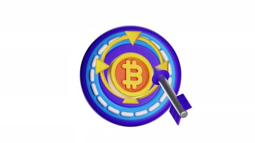 3d Icon Animation Bitcoin Target