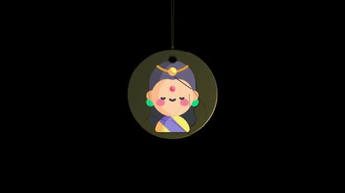 Geometric Pendant Reveal Flat Character Animation