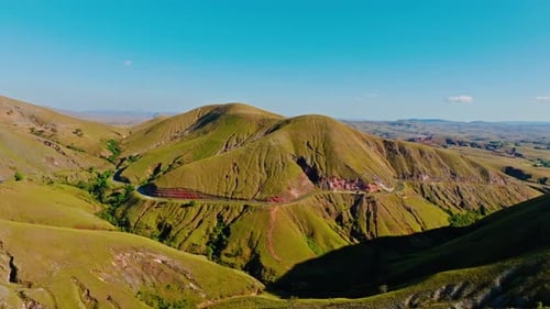 Scenic Mountain Valley and Winding Road in Madagascar