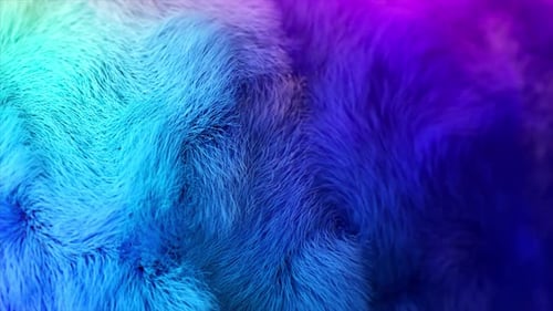 El pelaje turquesa se mueve suavemente bajo luces de colores, por lo que podría usarse para una variedad de proyectos.