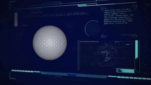 Animation of golf ball with scope scanning and data processing