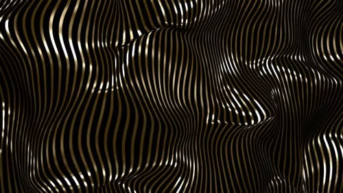 Dynamic Golden Lines Abstract Wavy Metallic Background