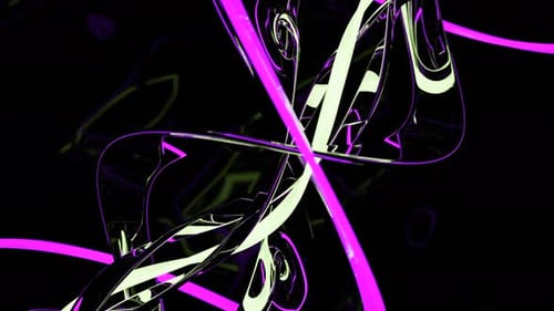 Futuristic 3d structure with rotating spiral on a black background