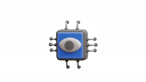 Computer Chip With An Eye Displayed Prominently On It