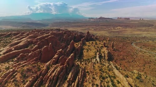 Majestic Desert Landscape Featuring Red Rock Formations